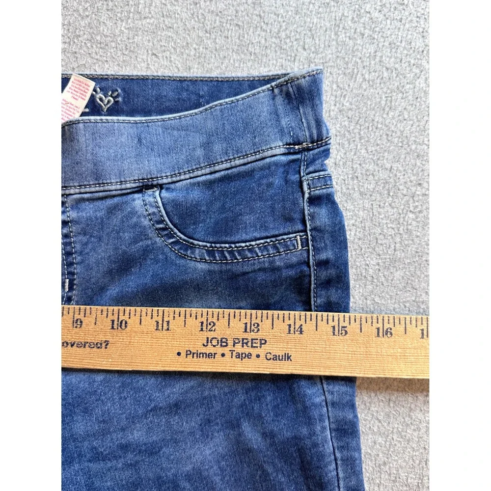 Justice Skinny Jeggings Jeans Girls 14 Medium Dark Wash Blue Denim‎ Released Hem